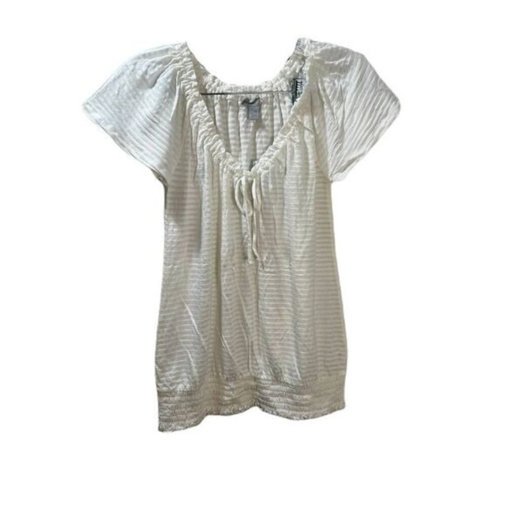 NEW Old Navy White Blouse Flutter Sleeves‎ XS